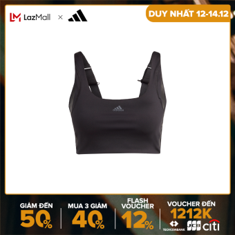 adidas TRAINING Áo Bra HIIT Tập Luyện Medium Support Luxe Powerimpact Nữ Màu đen HM6391