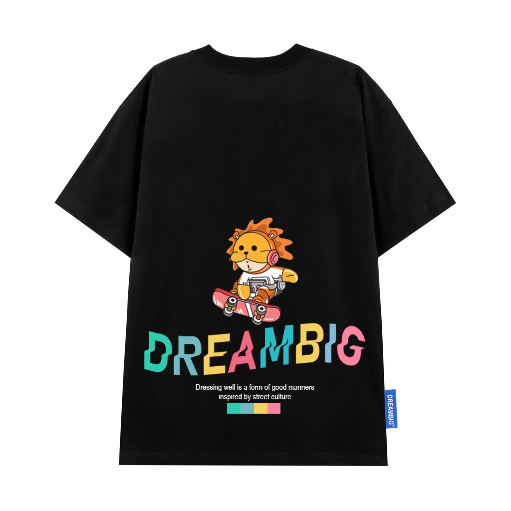 Áo thun unisex nam nữ oversized dáng rộng tay lỡ color picker tee black dreambig drb01