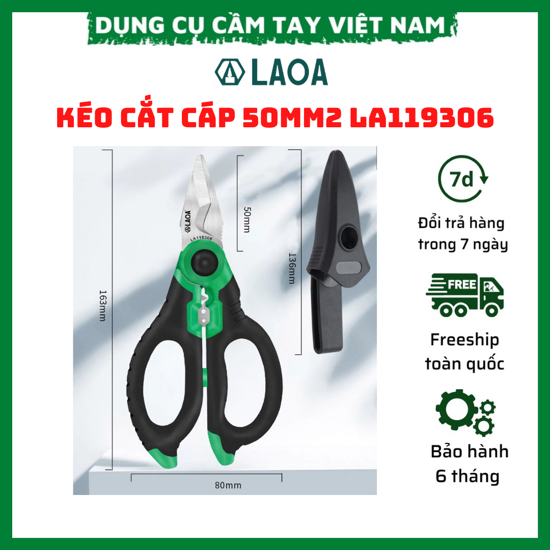 Kéo cắt dây cáp 50mm2 laoa la119306 thép không gỉ