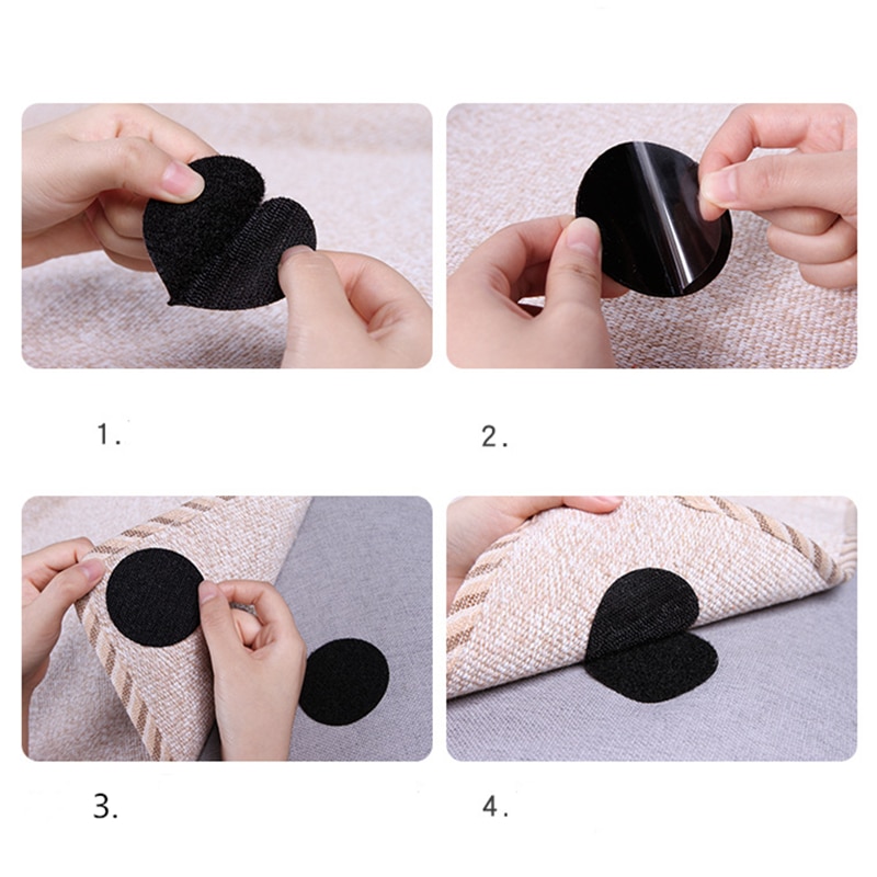 Pack Of 5 Velcro Fixing Stickers Sofa Cushion Bedsheet Anti-Slip Fixed Bed  Sheet Holder Double-Sided Adhesive Carpet Cover Mattress Grippers Patch  Anti Slip Furniture Needle-Free Stick Paste Couch Seat Sticker Gripping  Reusable