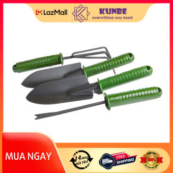 Bộ Dụng Cụ, Đồ Làm Vườn Chăm Sóc Cây Cảnh Mini KUNBE - Thép Đen