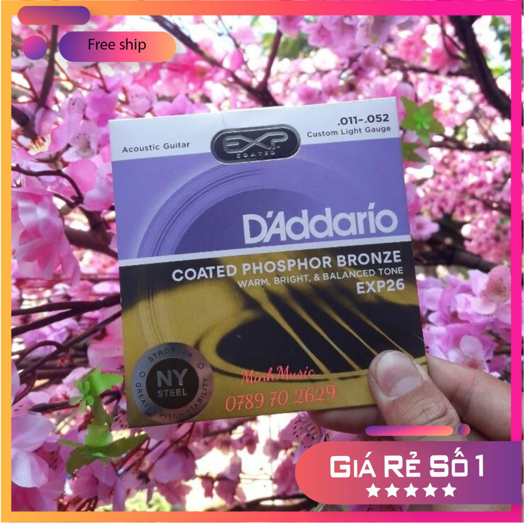 Bộ 6 dây đàn guitar exp 26 mms hình thật
