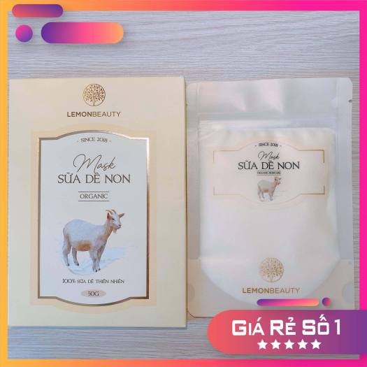 Mặt Nạ Sữa Dê Non LEMON MASK - Bột Đắp Mặt Thiên Nhiên Chiết Xuất Từ Sữa Dê - Hộp 50 Gram - HÀNG CHÍNH HÃNG