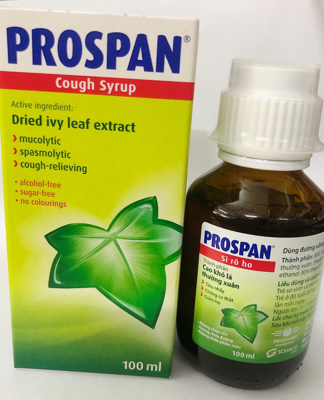 Siro ho prospan cho bé - cao lá thường xuân 100ml
