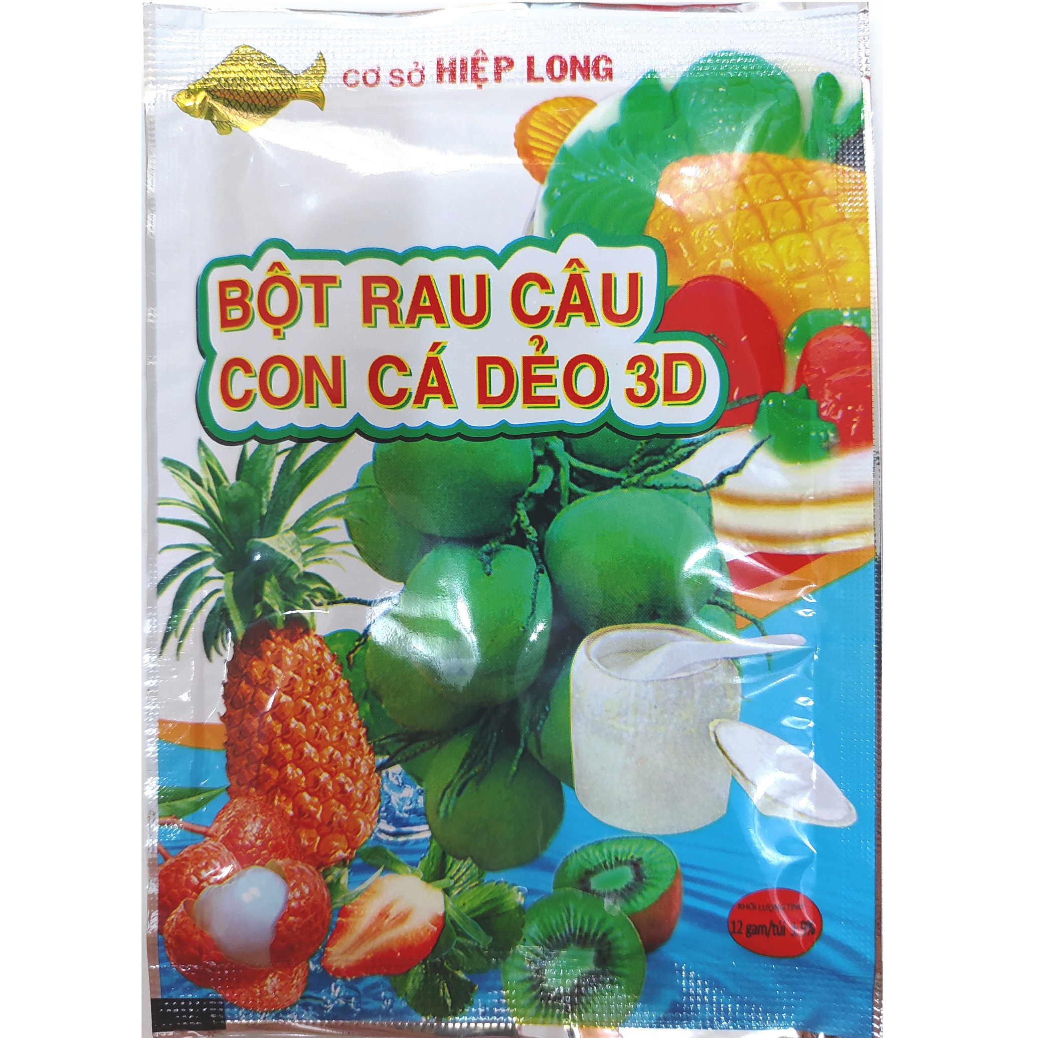 Bột rau câu con cá dẻo 3d hiệp long 12g