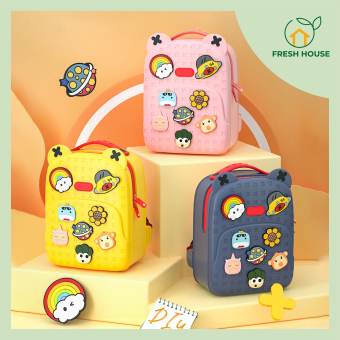 Balo crocs cho bé cấp 1 mầm non đi học kèm sticker đáng yêu - FRESH HOUSE