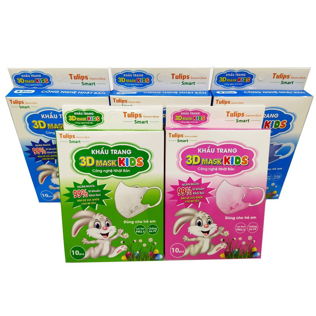 Khẩu trang cho bé - tulip 3d mask kids hộp 10 chiếc