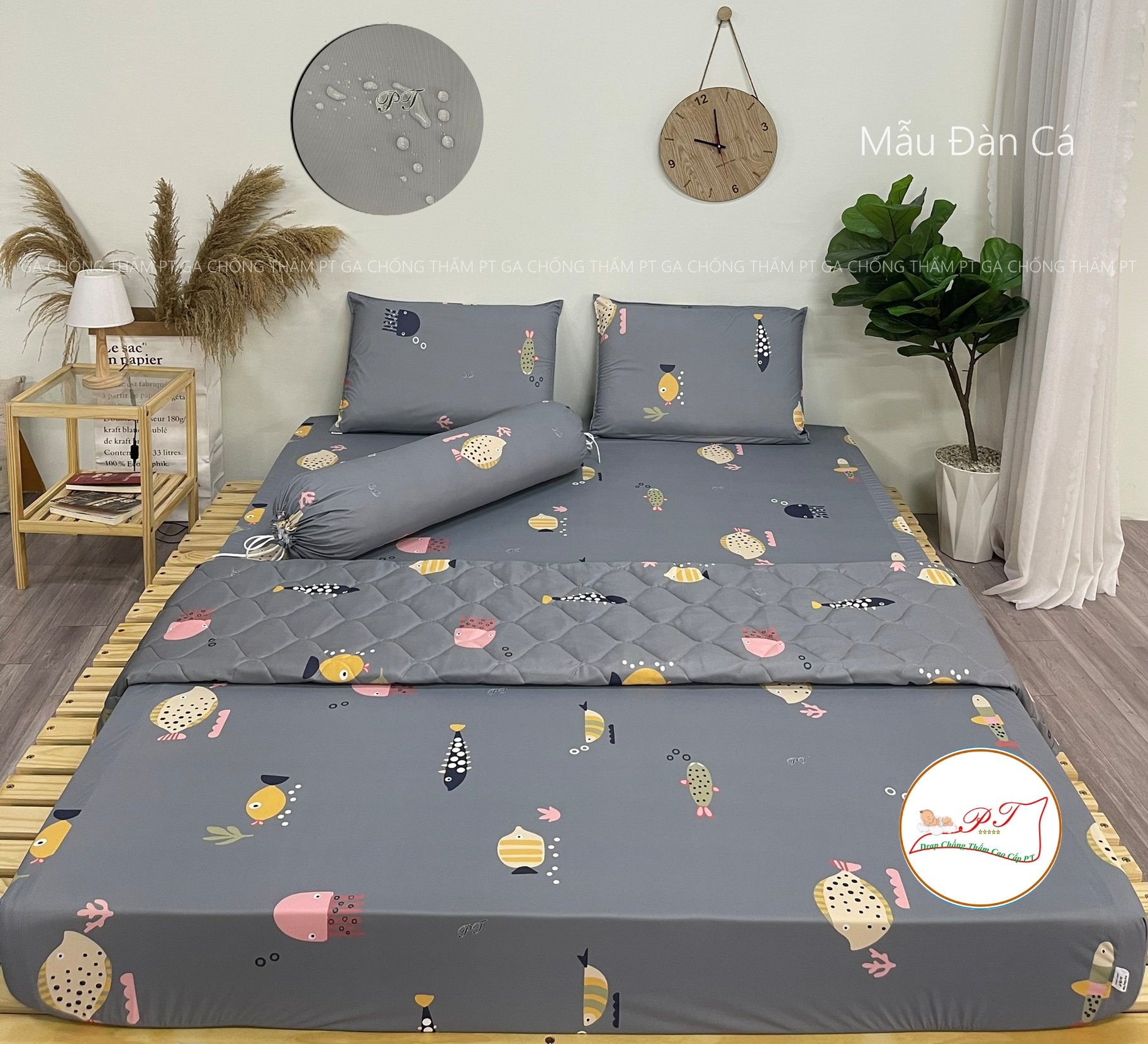 HCM--Ga Chống Thấm Cao Cấp PT Mẫu Họa Tiết Đàn Cá