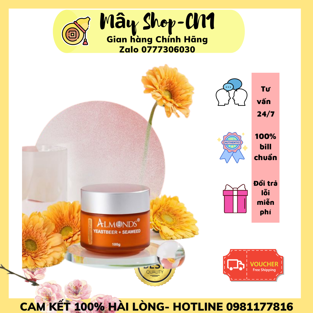 Mặt nạ men bia pháp almonds