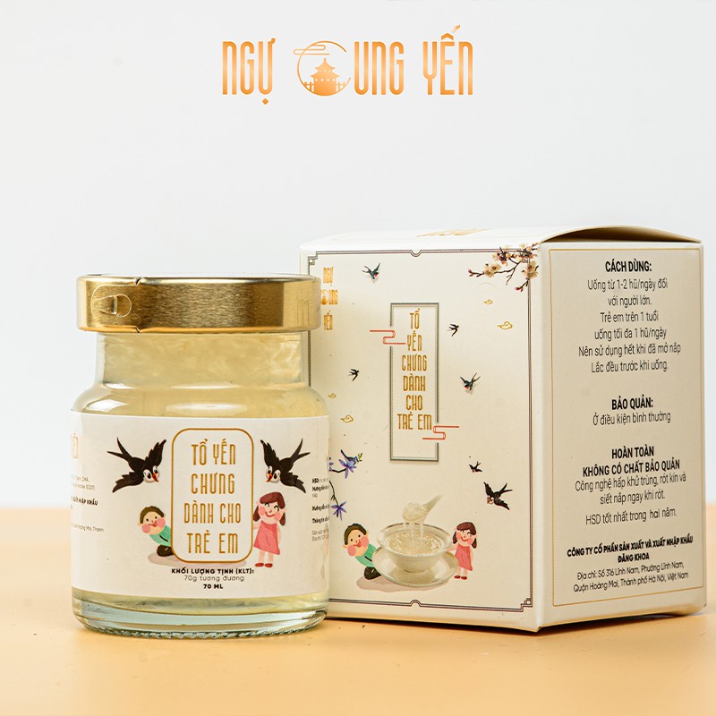 Tổ yến sào chưng sẵn cho bé cao cấp ngự cung yến tăng cường đề kháng kích thích ăn ngon thể tích 70ml