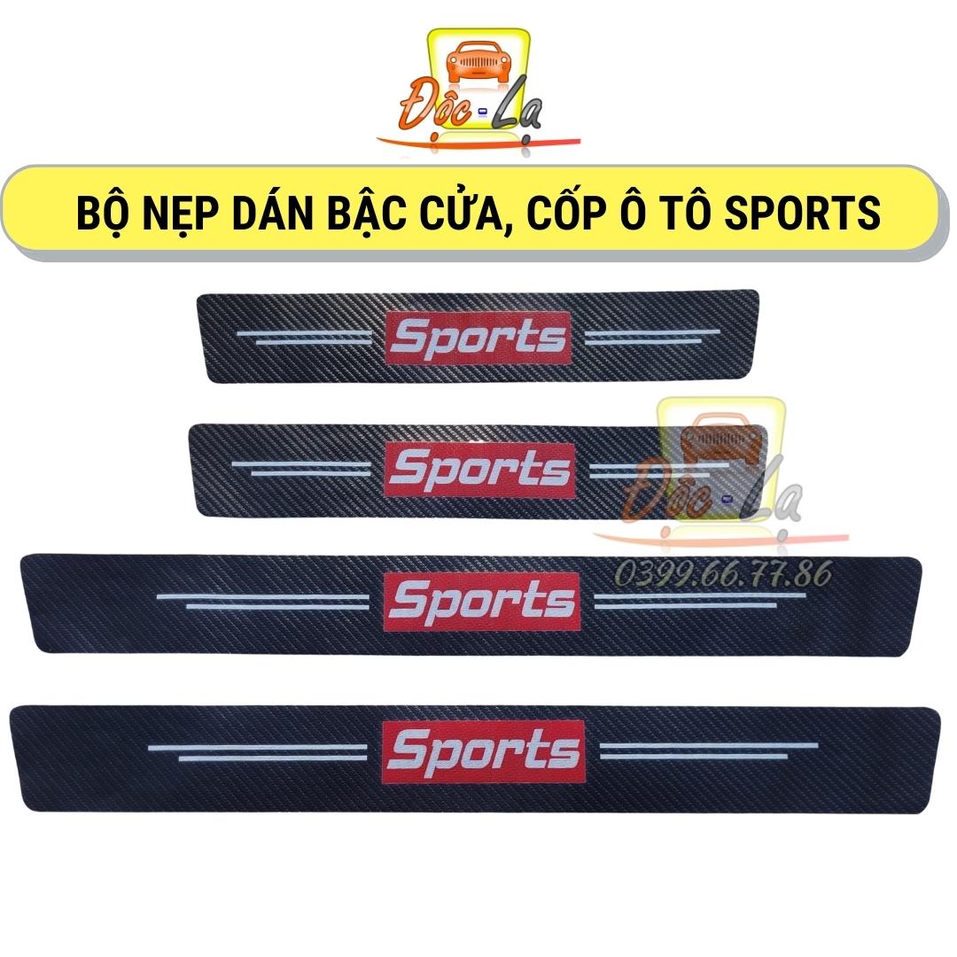 SPORTS - Nẹp Dán Logo SPORTS Chống Trầy Xước Bảo Vệ Bậc Cửa Xe Hơi/ Bảo Vệ Cốp Sau Xe Hơi Bền Đẹpa