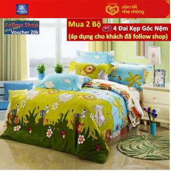bộ ga chun 1m6x2m + 2 áo gối 45cmx65cm