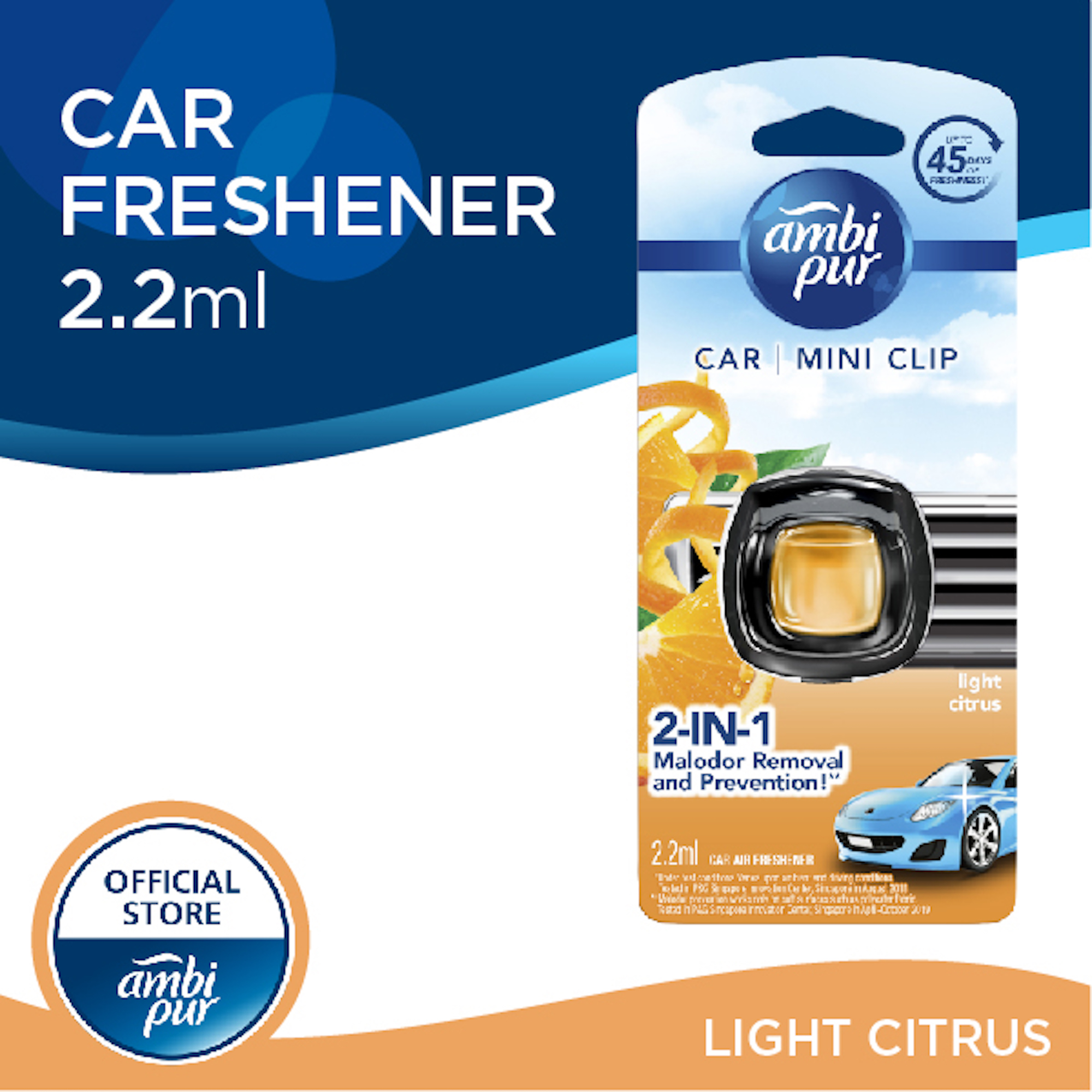 Ambipur car freshener clip 2 ml. Morning fresh. - Tarraco Import Export