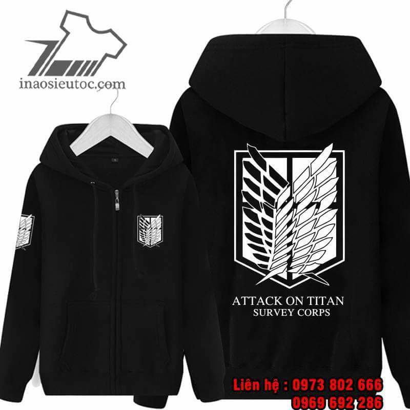 Áo Attack On Titan in theo yêu cầu , áo khoác anime in theo yêu cầu