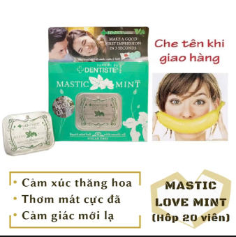 Kẹo phòng the DENTISTE MASTIC LOVE MINT Thái Lan cao cấp hương bạc hà tăng khoái cảm cho các cặp đôi (hộp 20 viên) - hàng chính hãng ( kẹo ngậm tình yêu lovemint l.ove bj thái lan the mát )