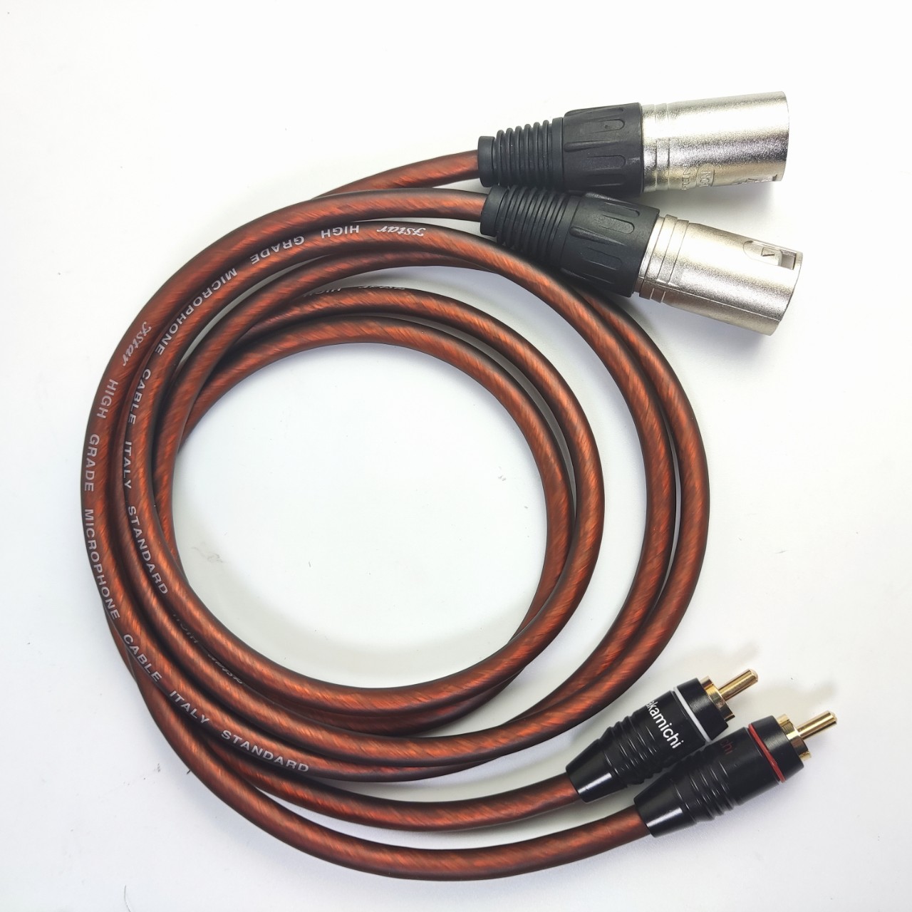 Dây AV ra 2 đầu Canon đực 3met Dây mềm dẻo dễ lắp đặt Jack canon chân đồng Jack av nikel  kết nối âm thanh Mixer amply vang đẩy Sub...