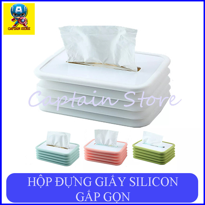 Hộp đựng khăn giấy bằng silicon gấp gọn sáng tạo tiện dụng, hộp khăn giấy gấp gọn đàn hồi silicon tiện lợi cho mọi gia đình