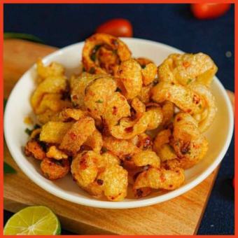 Da Heo cháy tỏi, da heo chiên giòn tỏi ớt hũ 150gr