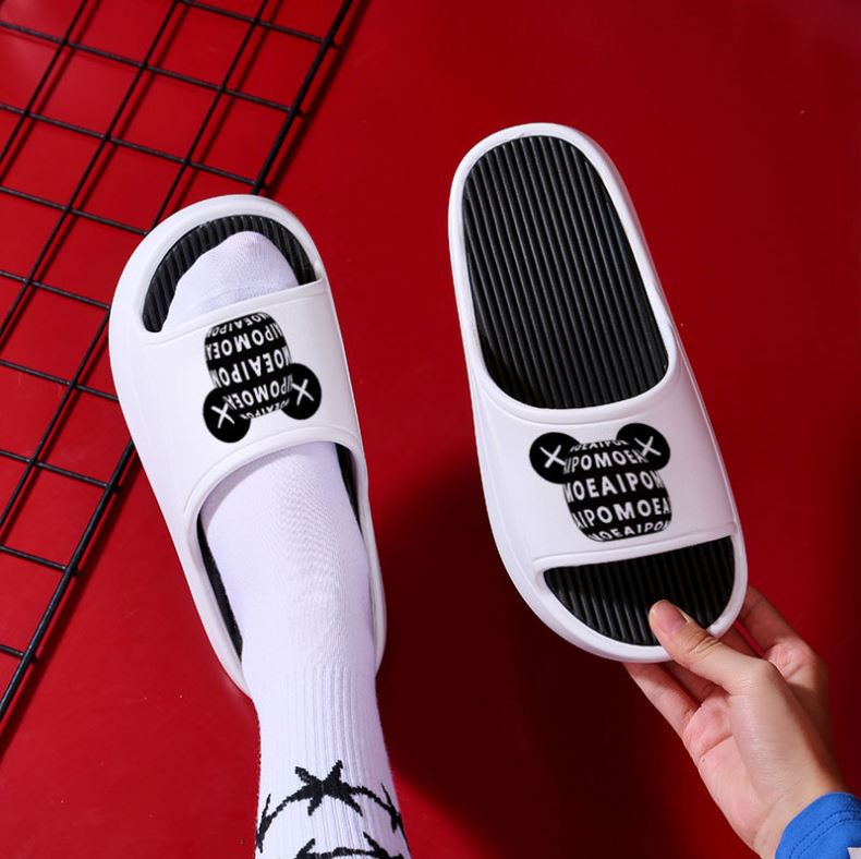 Dép quai ngang nam nữ EVA, dép bánh mì Ulzzang hình gấu độn đế cao 3cm unisex bản cao cấp