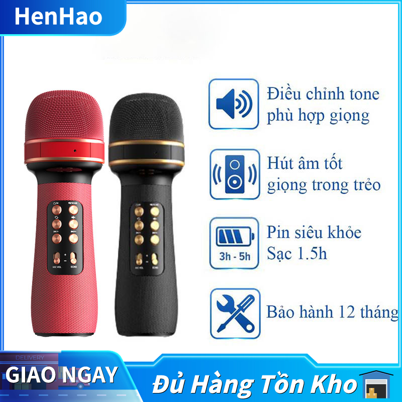 Micrô cầm tay Bluetooth Karaoke không dây Loa mới Bộ ngưng tụ Mic hát cho Mic Mic hát Karaoke Kiêm Loa Bluetooth