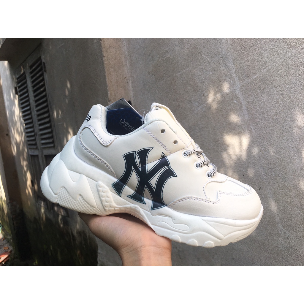 Giày MLB NY chữ đen , Giày thể thao mlb nam nữ tăng chiều cao ny chữ đen hàng full box bill full phụ kiện