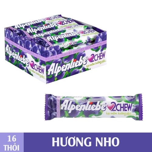Kẹo Mềm Hương Nho Alpenliebe 2Chew (Gói 16 thanh)
