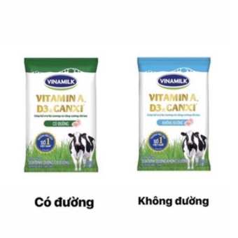 Sữa tươi dinh dưỡng Vinamilk CÓ ĐƯỜNG/KHÔNG ĐƯỜNG bịch 220ml