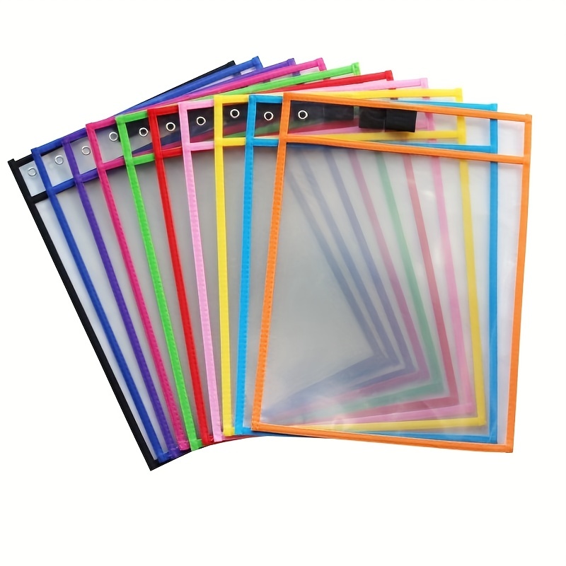 Reusable Dry Erase Pockets, 6 Pack Reusable Dry Erase Sleeves, Assorted  Colors Sheet Protector, Dry Erase Pocket Sleeves 