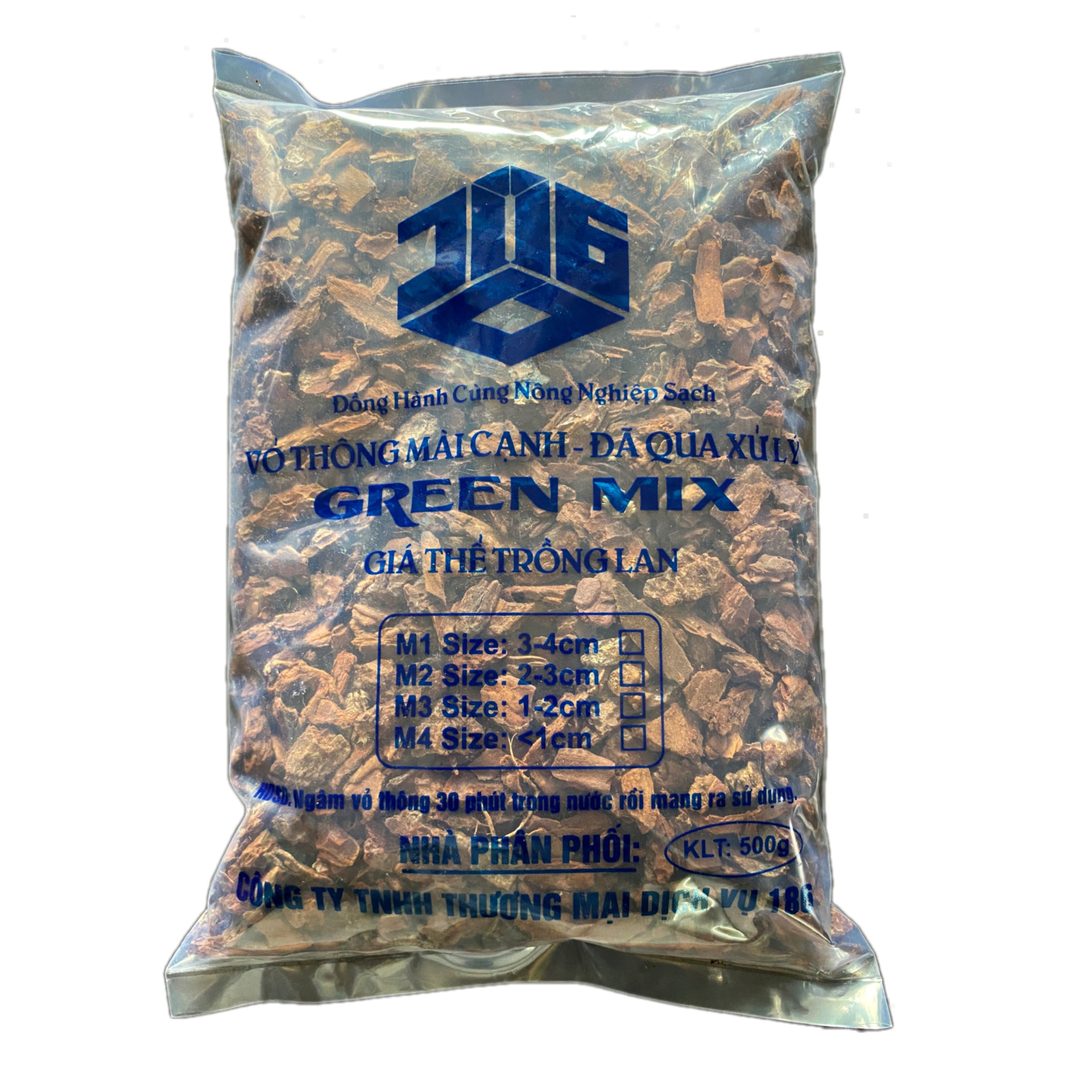 Vỏ thông trồng lan size 1.5-2cm - gói 500g đã qua xử lý