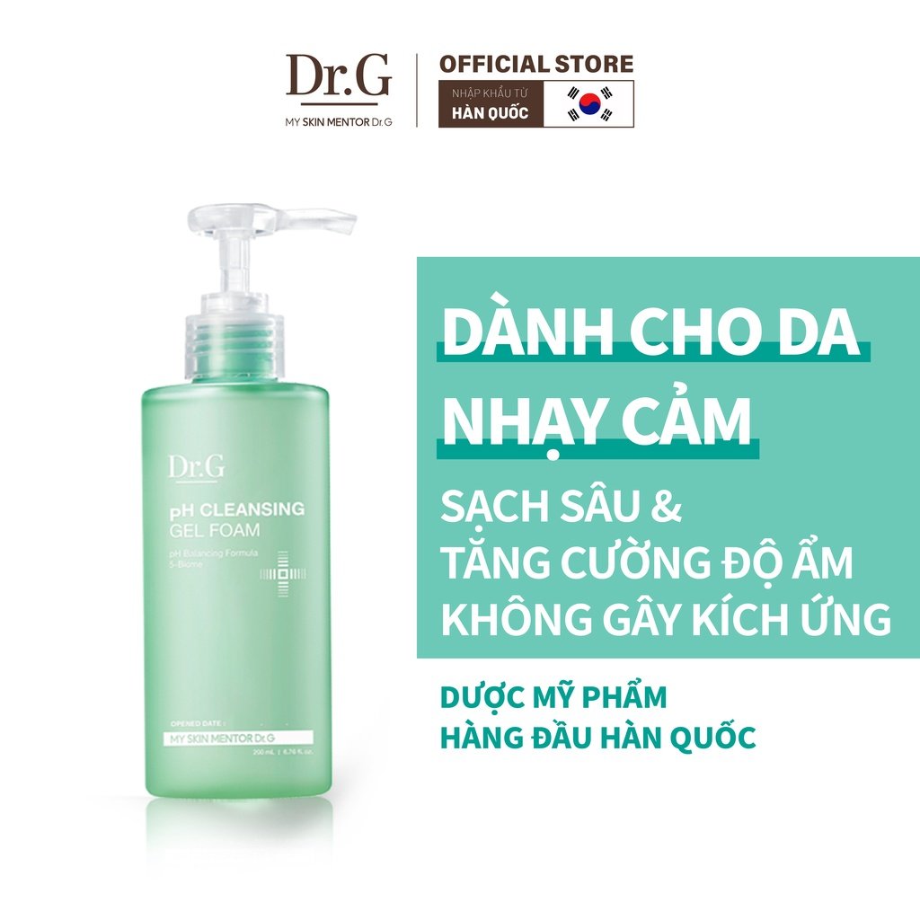 Sữa rửa mặt dạng gel dịu nhẹ dr.g ph cleansing gel foam 200ml