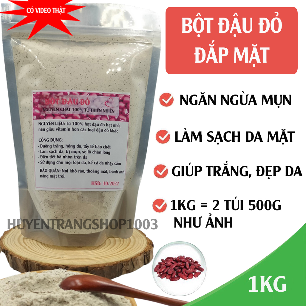 Bột đậu đỏ hạt nhỏ 1kg nguyên chất handmade - 1KG