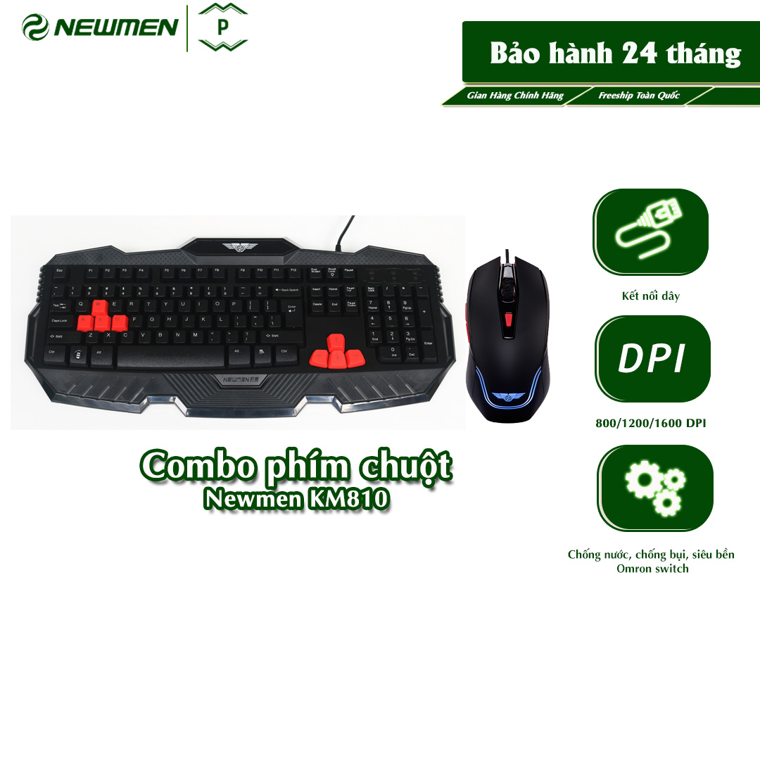 Combo bàn phím chuột newmen km810 gaming, chuột newmen n600 - hàng chính hãng, bảo hành 24 tháng