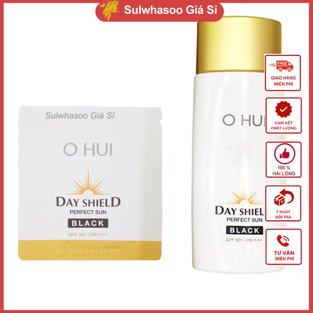 Combo 10/20/30 gói kem chống nắng ohui day shield perfect sun black spf50+/pa++++ 1ml sulwhasoogiasi