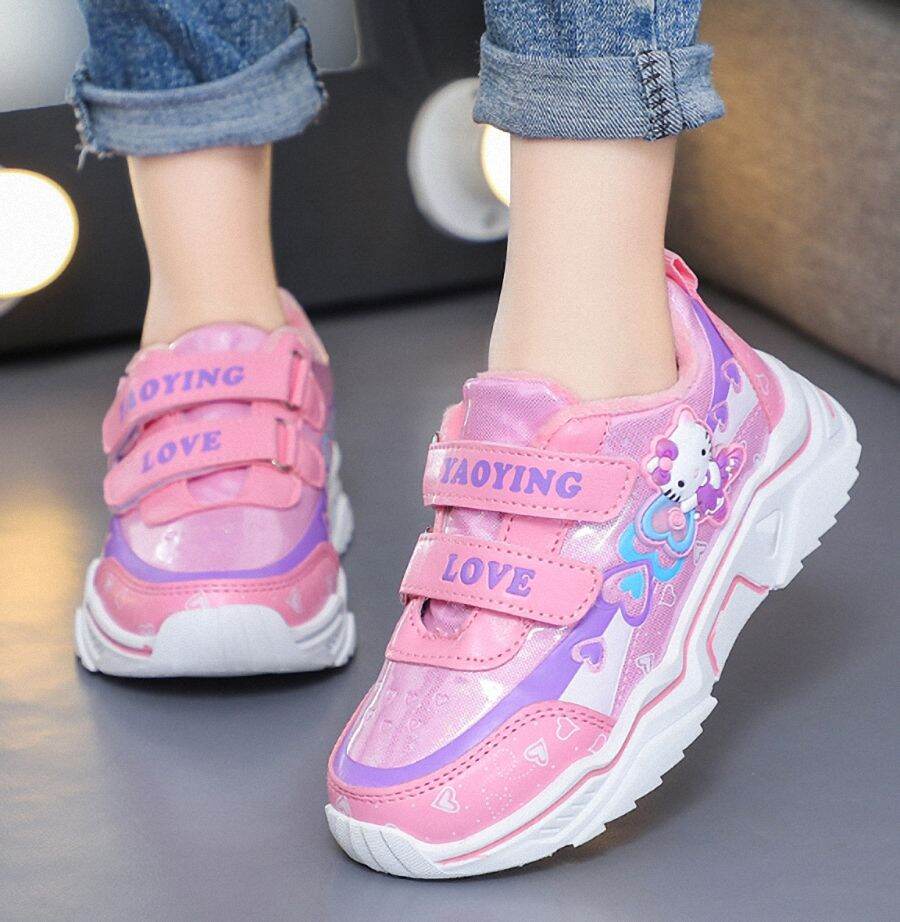 Giày thể thao bé gái in mèo Kitty, giày đi học bé gái SD48