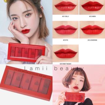 Set Son 5 cây son Lì 3CE Mini 5 Màu Red Recipe Lip Color Mini Kit
