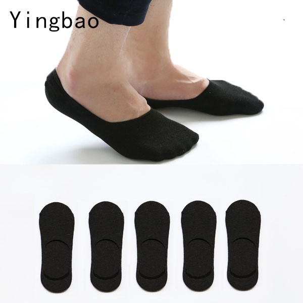  Yingbao 5 Đôi Tất Lót Cotton Vô Hình Thường Ngày Giày Lười Mỏng Cắt Thấp Đến Mắt Cá Chân Tất Không Lộ Nam Chống Trượt Cho Nam 