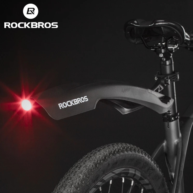 Rockbros tấm chắn bùn xe đạp có đèn hậu tấm chắn bùn xe đạp mở rộng điều chỉnh được phụ kiện xe đạp mtb độ bền cao