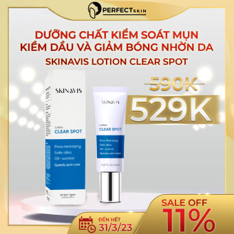 Dưỡng chất kiểm soát mụn SKINAVIS Lotion Clear Spot - kiềm dầu và giảm bóng nhờn da