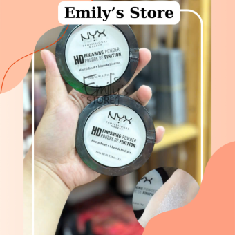 Phấn phủ khoáng nén NYX HD Finishing Powder màu trắng làm mờ lỗ chân lông và kiềm dầu
