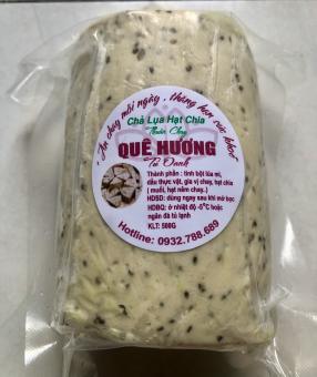 Chả lụa hạt chia thuần chay Quê Hương Tú Oanh - Cây 500gr- Hàng đông lạnh