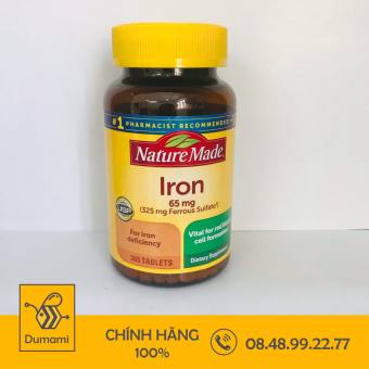 Viên Bổ Sung Sắt Nature Made Iron (sắt) 65mg Hộp 365 viên Mỹ