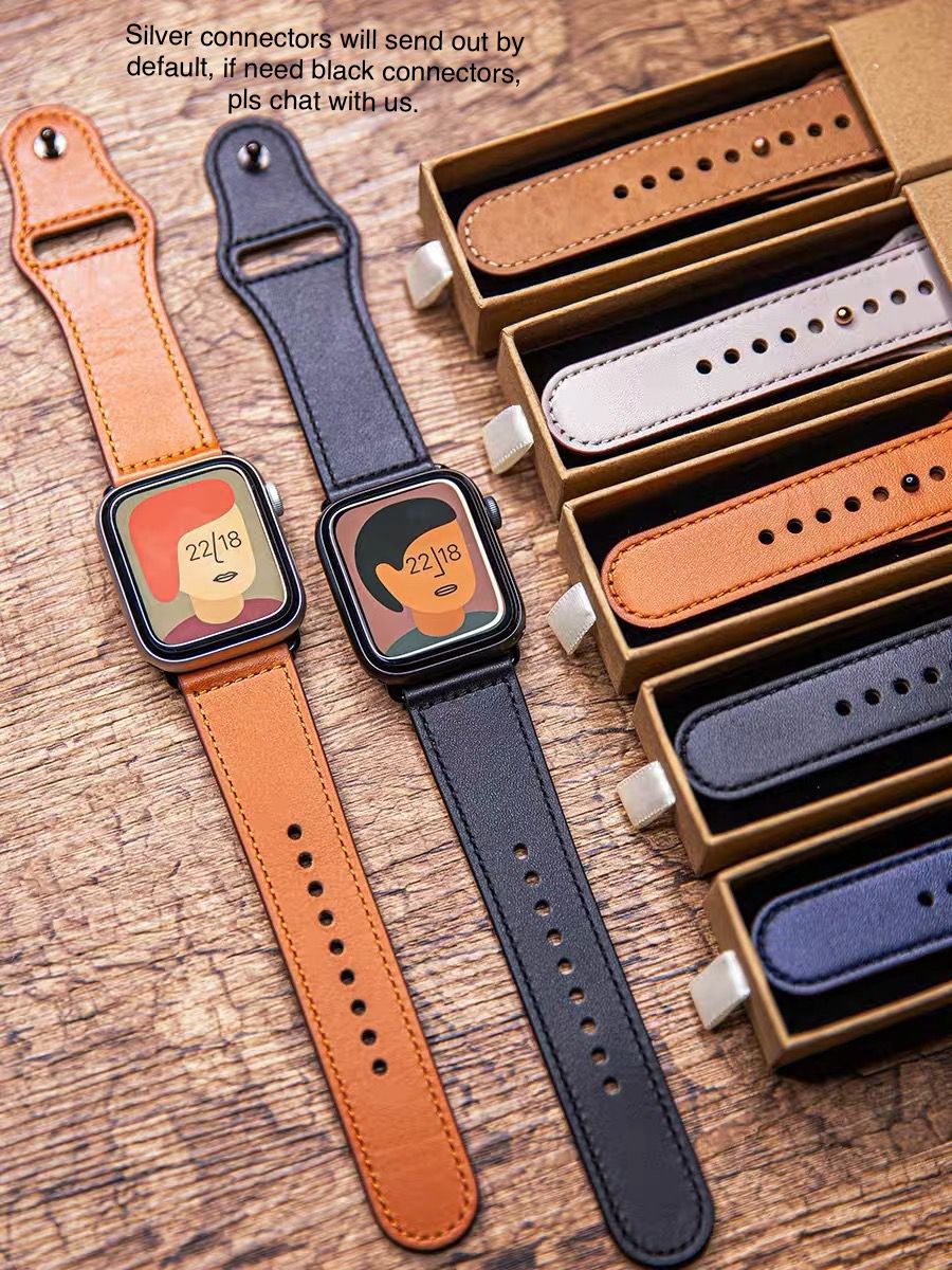 Mens leather apple watch on sale strap