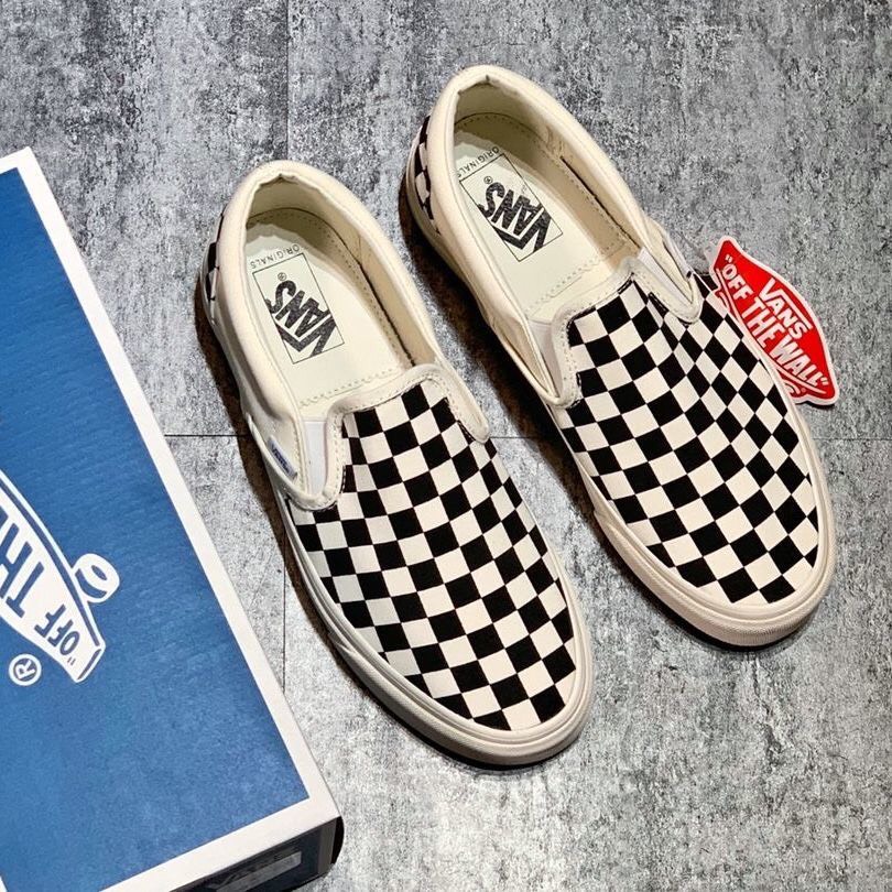 Giày VANS caro lười hot trend thể thao nam nữ, Giày sneaker VAN dễ phối đồ