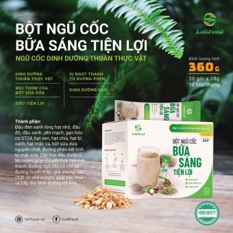 Bột ngũ cốc bữa sáng tiện lợi LoliFood (18g x 20 gói)