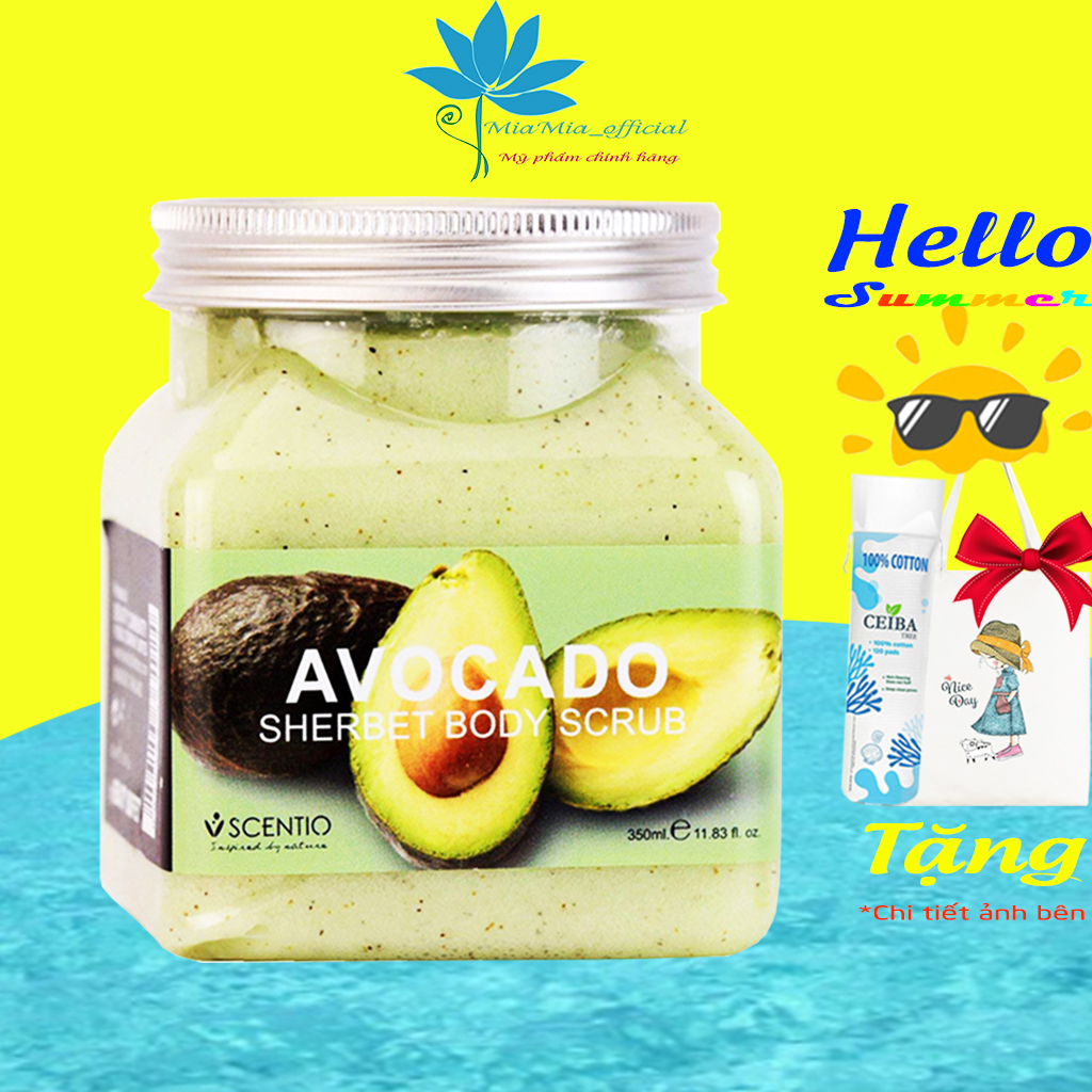 Tẩy tế bào da chết body beauty buffet scentio avocado 350ml hương bơ làm sạch dưỡng da mềm mượt
