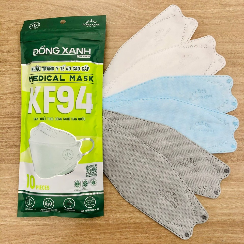 Khẩu trang kf94 đồng xanh premium