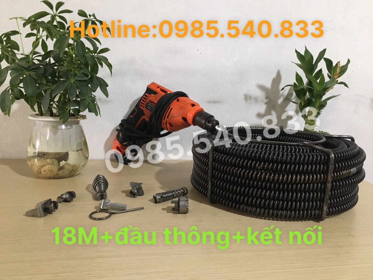 Dây thông tắc cống dùng cho máy khoan