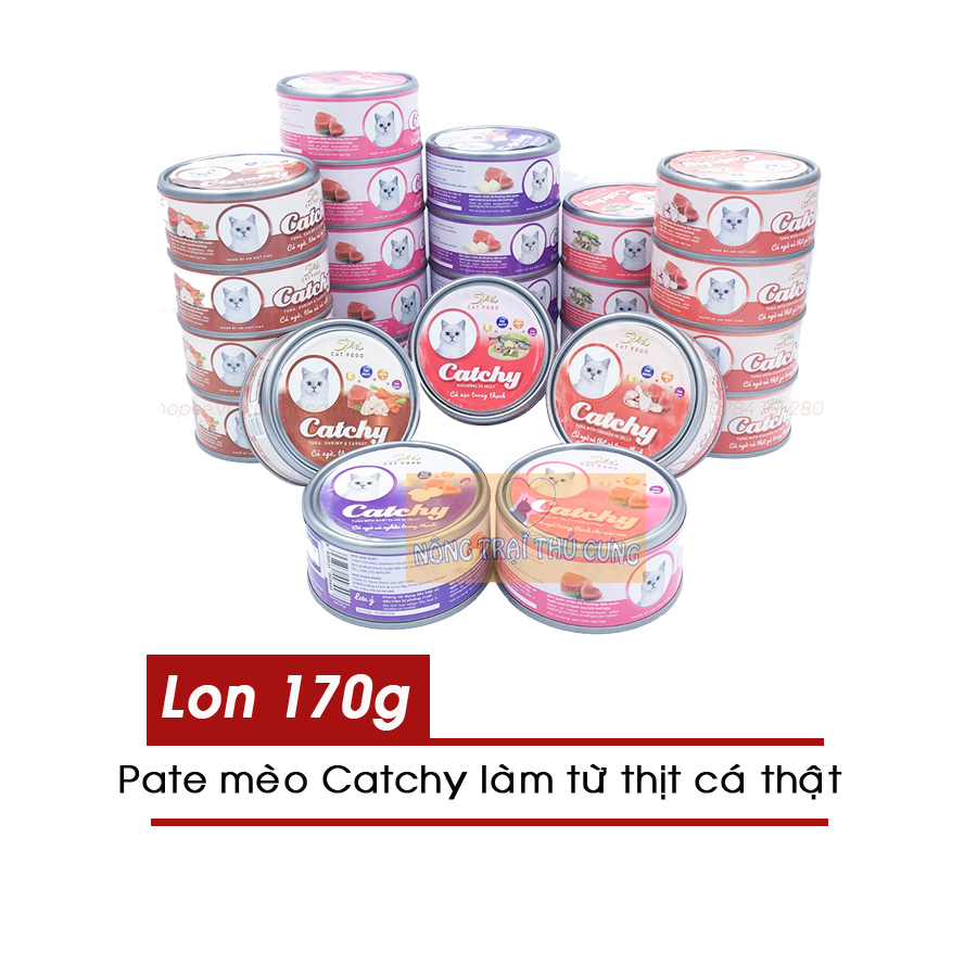 Pate cho mèo 5plus catchy lon 160g - nhiều vị -