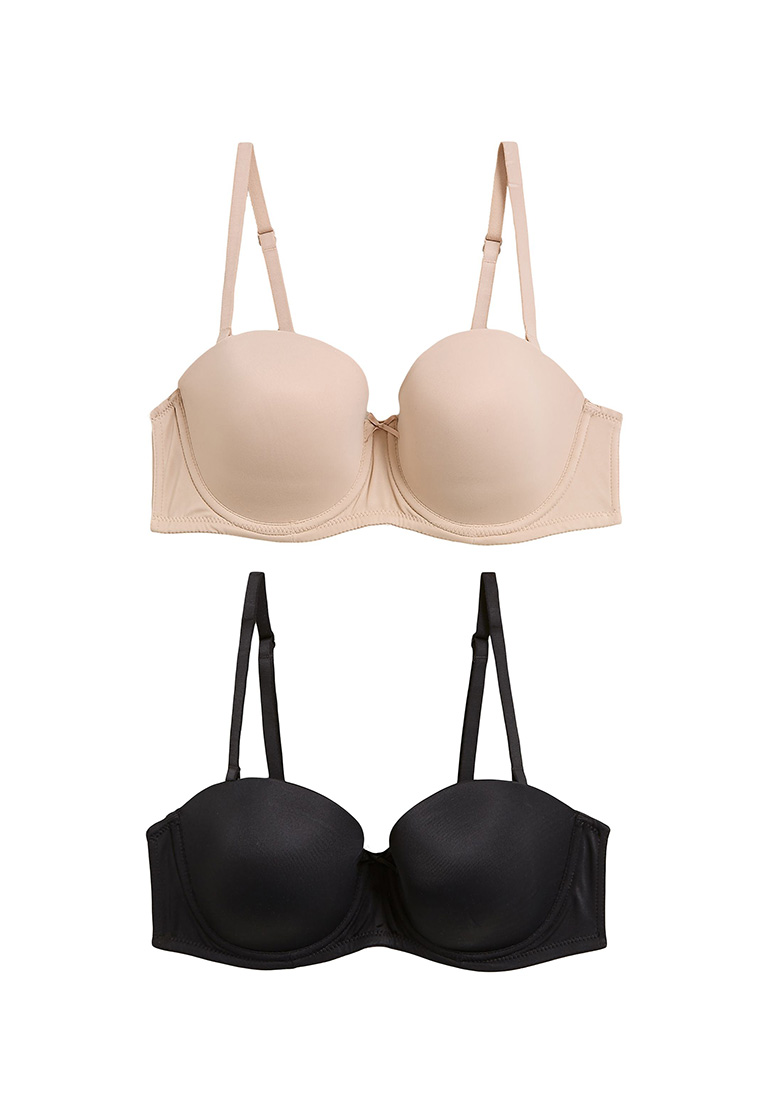 Mark & Spencer, 2 pack full cup bra (beige & black) 38C, Women's Fashion,  New Undergarments & Loungewear on Carousell