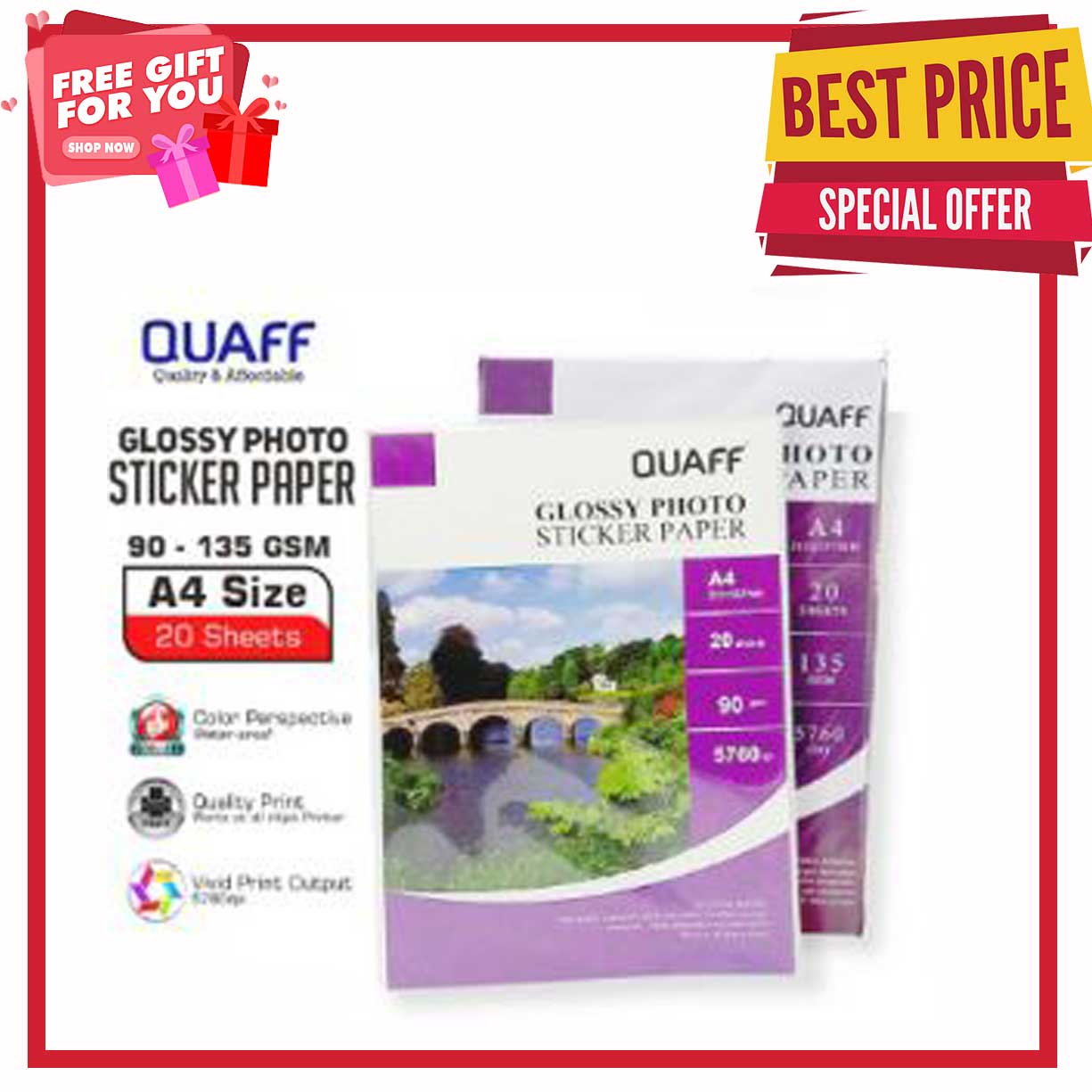 QUAFF A4 230GSM Photopaper (NO BACK PRINT) - Comcard